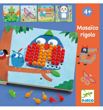 Mozaika Rigolo kolorowe obrazki gwoździki Djeco 4+