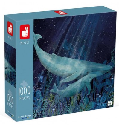 Wieloryby w Głębinie puzzle artystyczne 1000 Janod